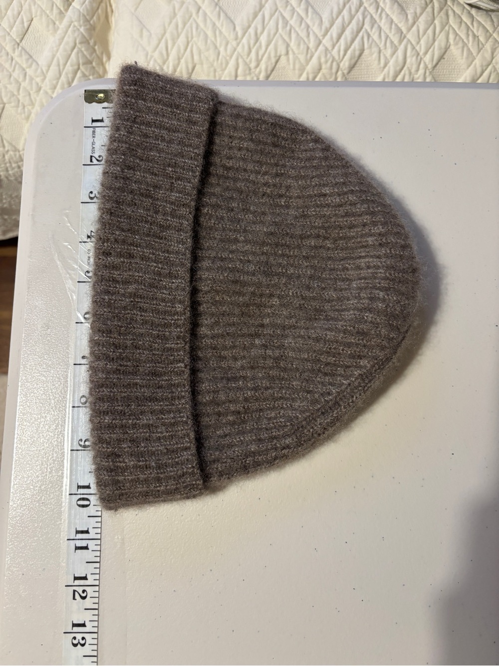 Androgynous Cashmere Beanie Fisherman Ribbed Medium Weight Elevated Basic Soft - Picture 7 of 7